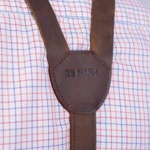 GE MARK Leather Suspenders - for Men and Women - Best for Gift and Wedding (Brown)