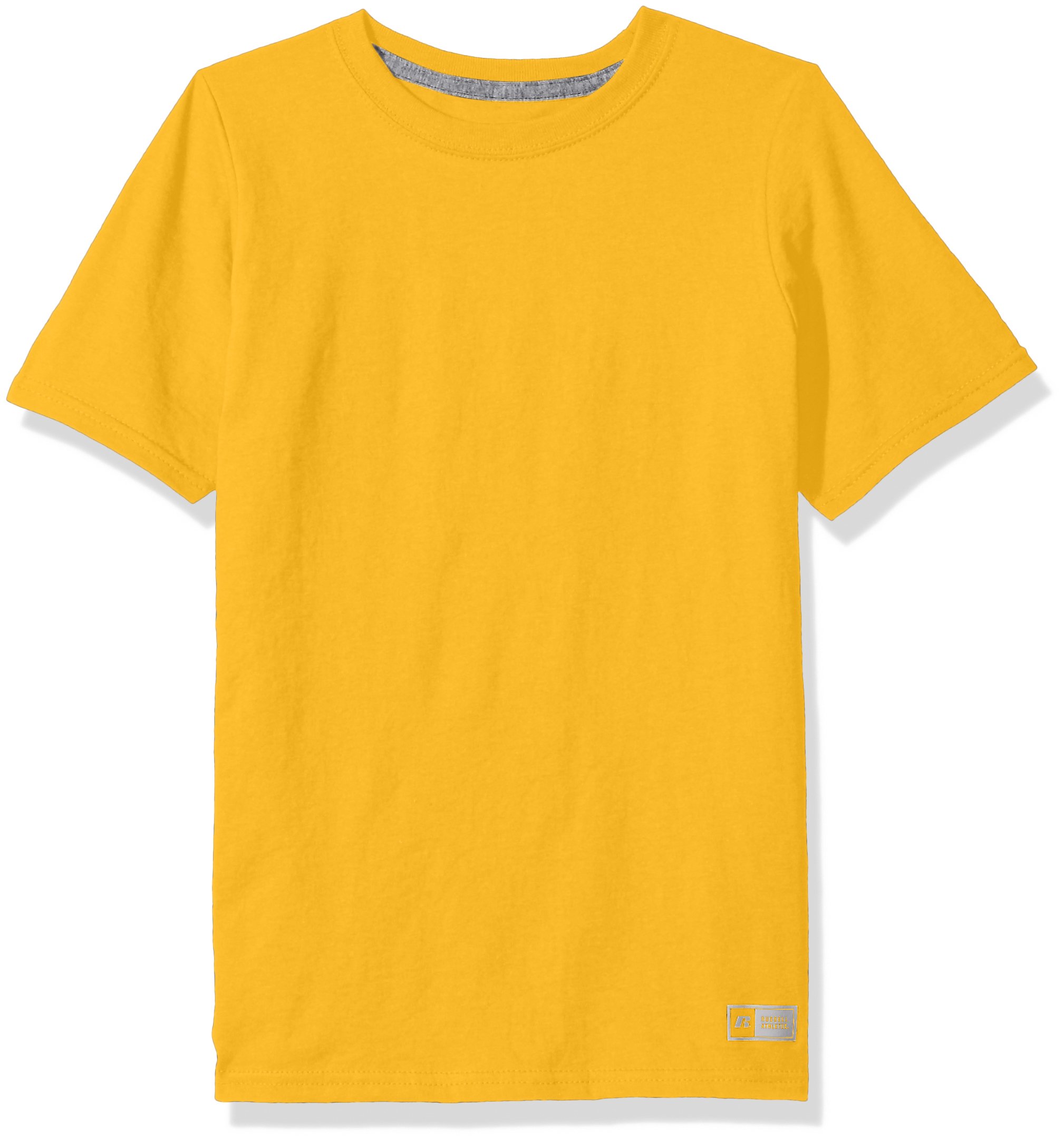 Russell Athletic Boys' Big Performance Cotton Short Sleeve T-Shirt, Gold, Medium