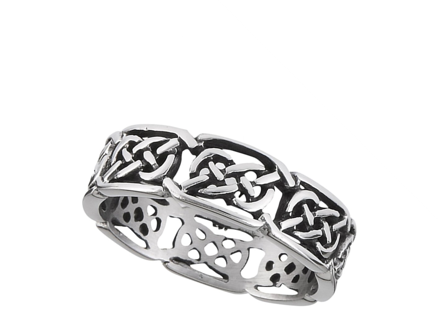 Eternity Celtic Infinity Knot Ring Stainless Steel Cute Filigree Band Size 8