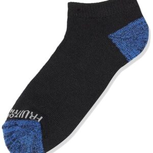 Fruit of the Loom Boys Little 10 Pair Half Cushion No Show Socks, black assort, Small (Shoe Size: 4.5-8.5)