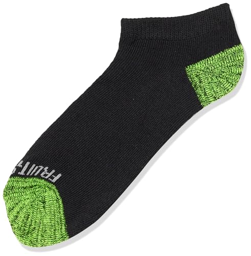 Fruit of the Loom Boys Little 10 Pair Half Cushion No Show Socks, black assort, Small (Shoe Size: 4.5-8.5)