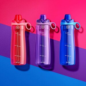 Pogo BPA-Free Plastic Water Bottle with Chug Lid, Fuchsia, 32 oz.