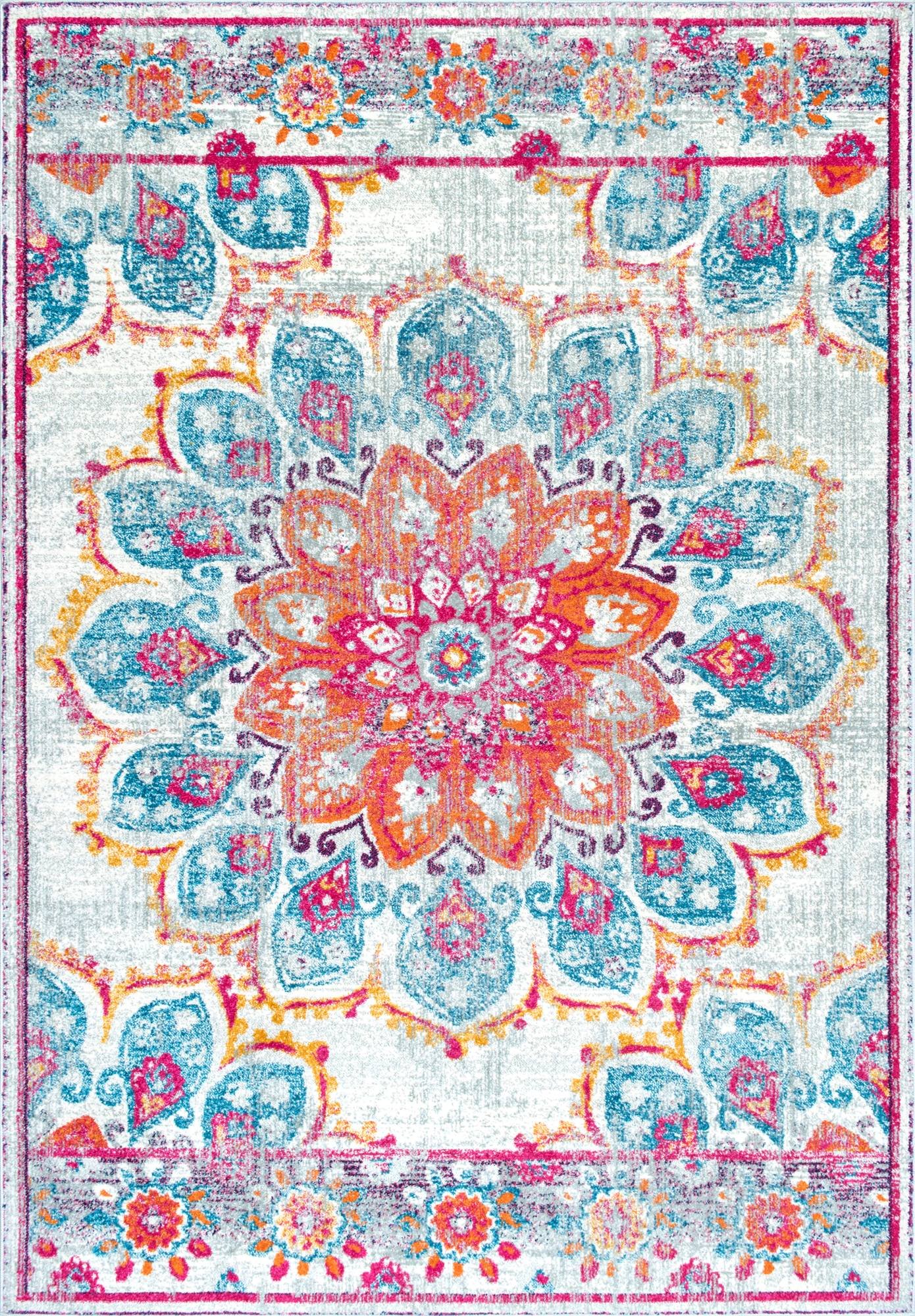 nuLOOM Kiyoko Vintage Floral Area Rug, 8x10, Pink