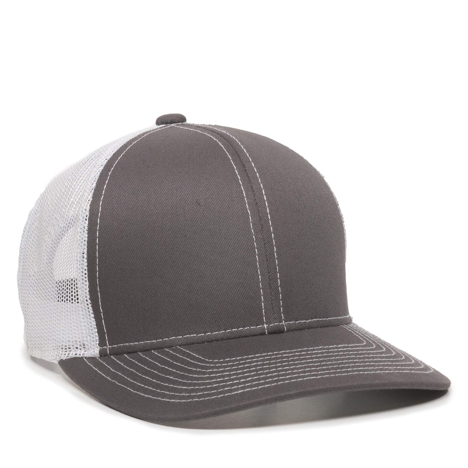 Outdoor Cap Structured mesh Back Trucker Cap, Charcoal/White, One Size