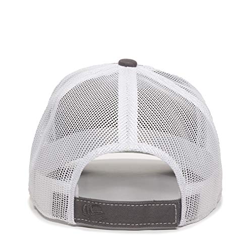 Outdoor Cap Structured mesh Back Trucker Cap, Charcoal/White, One Size