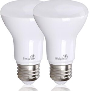 Bioluz LED 2 Pack R20 LED Bulb 90 CRI 3000K Bright Soft White 6W = 50 Watt Replacement 540 Lumen Indoor/Outdoor UL Listed CEC Title 20 Compliant (Pack of 2)