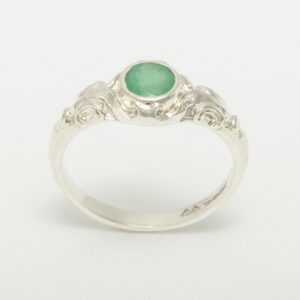 925 Sterling Silver Real Genuine Emerald Womens Anniversary Ring - Size 8