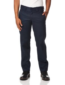 dickies mens flex work slim straight fit pants, dark navy, 30w x 34l us