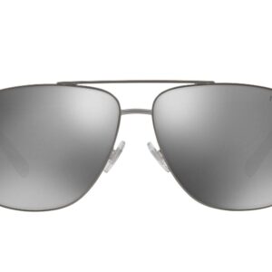 Polo Ralph Lauren Men's PH3110 Aviator Sunglasses, Semi-Shiny Dark Gunmetal/Mirror Silver, 60 mm