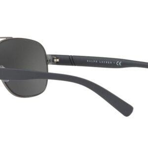 Polo Ralph Lauren Men's PH3110 Aviator Sunglasses, Semi-Shiny Dark Gunmetal/Mirror Silver, 60 mm