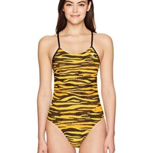 TYR Womens Crypsis Cutoutfit, Black Gold, 34