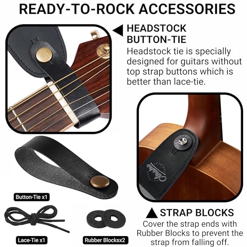 Amumu Chevron Guitar Strap MultiColor for Acoustic Guitar Electric Guitar and Bass Guitar includes Strap Blocks and Headstock Tie