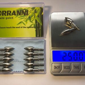 ORRANNI Archery Field Points,11/32" Outside Diameter,125 Grains,Stainless Steel Screw in Archery Field Tips(1 Dozen)