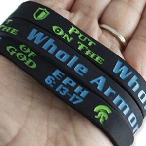 Forge Put on the Whole Armor of God Ephesians 6:13-17 Silicone Bracelet Wristbands (10 Bracelets)