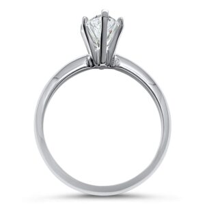 Eternal Jewelry 14K White Gold CZ Cubic Zirconia Marquise 2 Carat solitaire Engagement Ring 6 Prong (4.75)