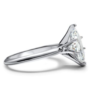 Eternal Jewelry 14K White Gold CZ Cubic Zirconia Marquise 2 Carat solitaire Engagement Ring 6 Prong (4.75)