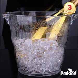 PMLAND 550 Pcs Clear Acrylic Fake Ice Rocks Crystals Gems Cubes Diamonds -3Lbs Bulk Bag for Vase Filler Table Scatter Party Wedding Arts Crafts Decoration