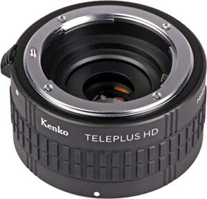 kenko teleplus hd 2.0x for nikon f autofocus camera mount, black (k-tphd2.0-n)