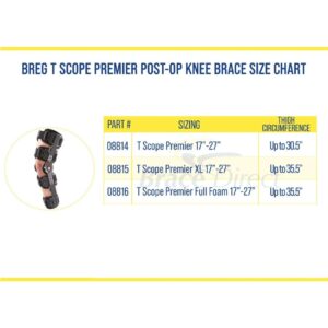 BREG '08814 Brace, Orthopedic, Foam Knee Telescoping Hinge Post-Op Strap Lock Quick Clip Buckle T-Scope Latex-Free