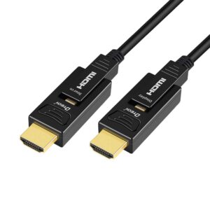 DTech 200 Feet Fiber Optic HDMI Cable 4K 60Hz 444 422 420 Chroma Subsampling HDCP 2.2 18Gbps High Speed with Detachable Standard HDMI to Micro HDMI Cord for TV Projector Computer Monitor