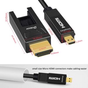 DTech 200 Feet Fiber Optic HDMI Cable 4K 60Hz 444 422 420 Chroma Subsampling HDCP 2.2 18Gbps High Speed with Detachable Standard HDMI to Micro HDMI Cord for TV Projector Computer Monitor