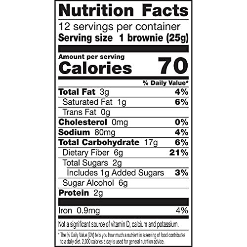 Fiber One 70 Calorie Brownies, Chocolate Fudge, Snack Bars, 12 ct (Pack of 4)