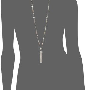 NINE WEST Women's Classics Beaded Tassel Pendant Necklace, 36" L