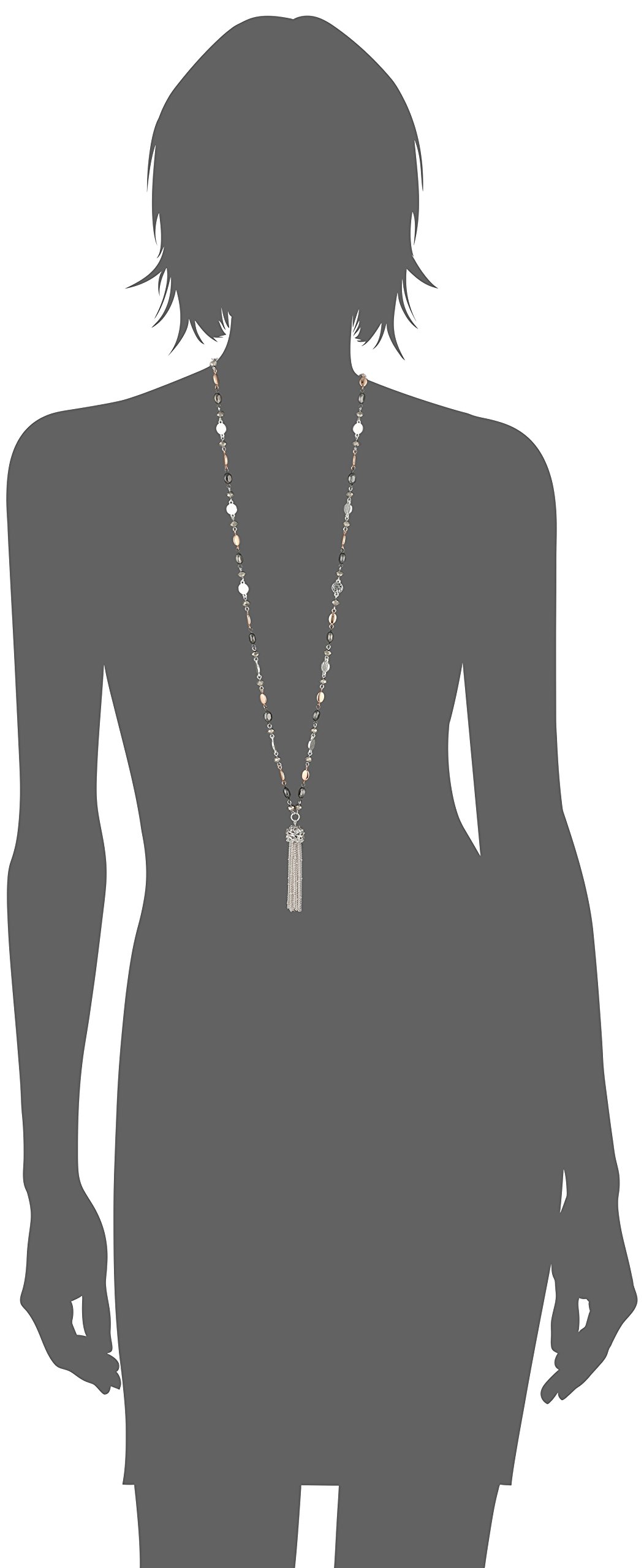 NINE WEST Women's Classics Beaded Tassel Pendant Necklace, 36" L