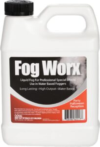 fogworx fog juice - 1 quart of premium odorless fog fluid (32 oz) - medium density, high output, long lasting fog machine fluid for 400 watt to 1500 watt machines