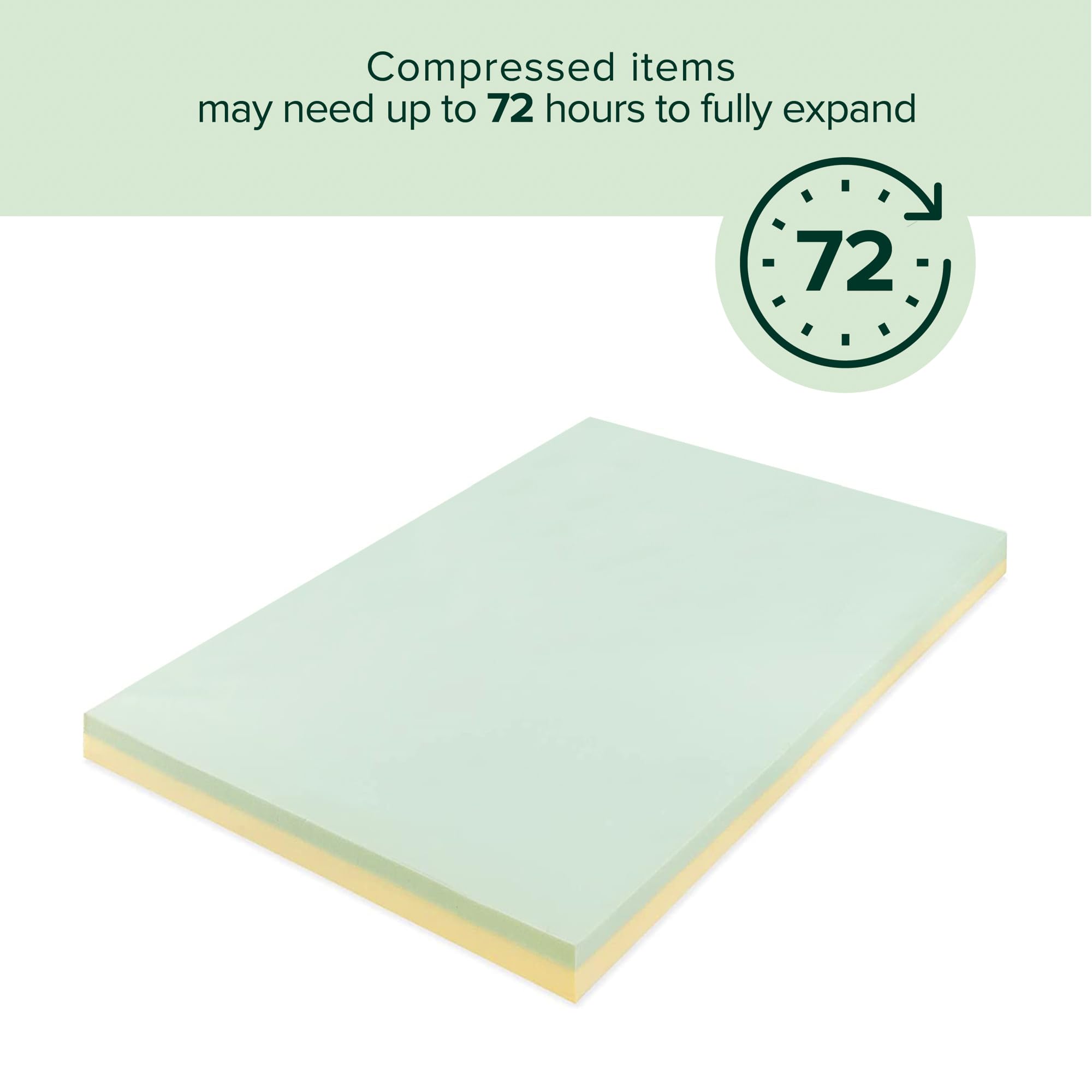 ZINUS 4 Inch Green Tea Memory Foam Mattress Topper, Pressure-Relieving Layers, CertiPUR-US Certified, King