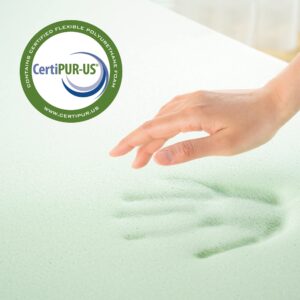 ZINUS 4 Inch Green Tea Memory Foam Mattress Topper, Pressure-Relieving Layers, CertiPUR-US Certified, King