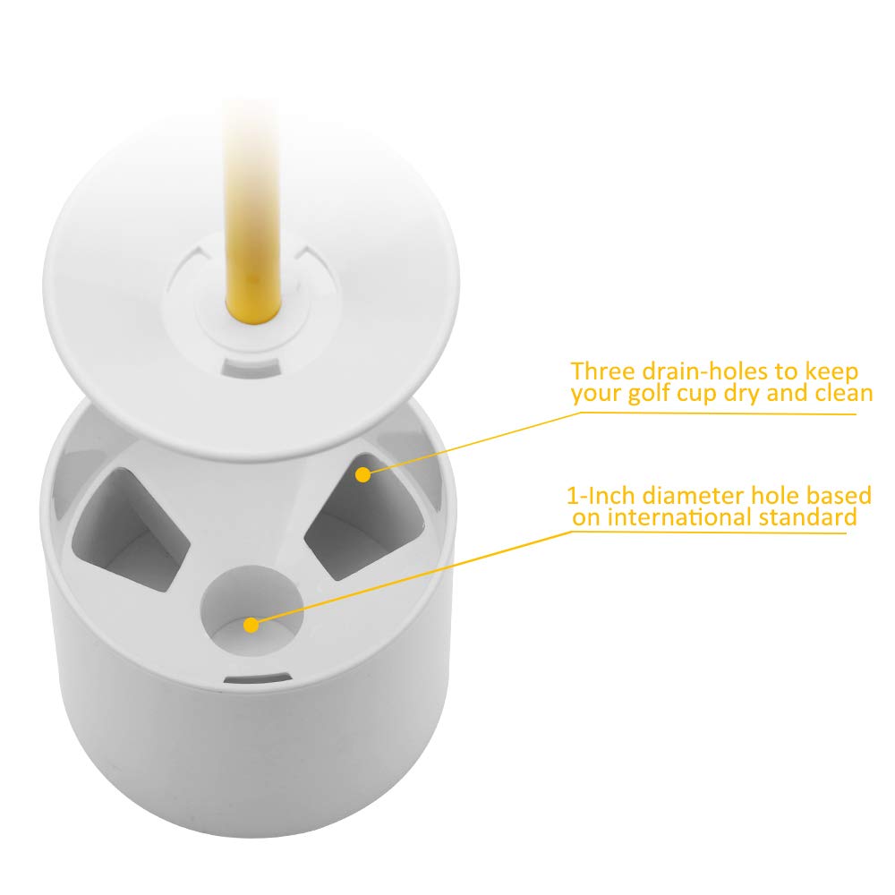 KINGTOP Golf Hole Cups for Practice Putting Green, Putting Cup, Outdoor | Indoor, Fit USGA | PGA Regulations, Ivory White, 4" Depth, 2-Pack