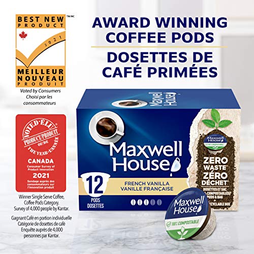 Maxwell House, French Vanilla Coffee, Keurig K-Cup Pods, 12 Pods, {Imported from Canada}