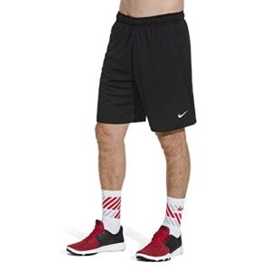 nike men's dry training shorts, black/black/white, large