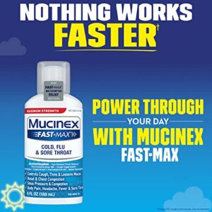 Mucinex Fast-Max Maximum Strength Cold, Flu, & Sore Throat Liquid, 6oz