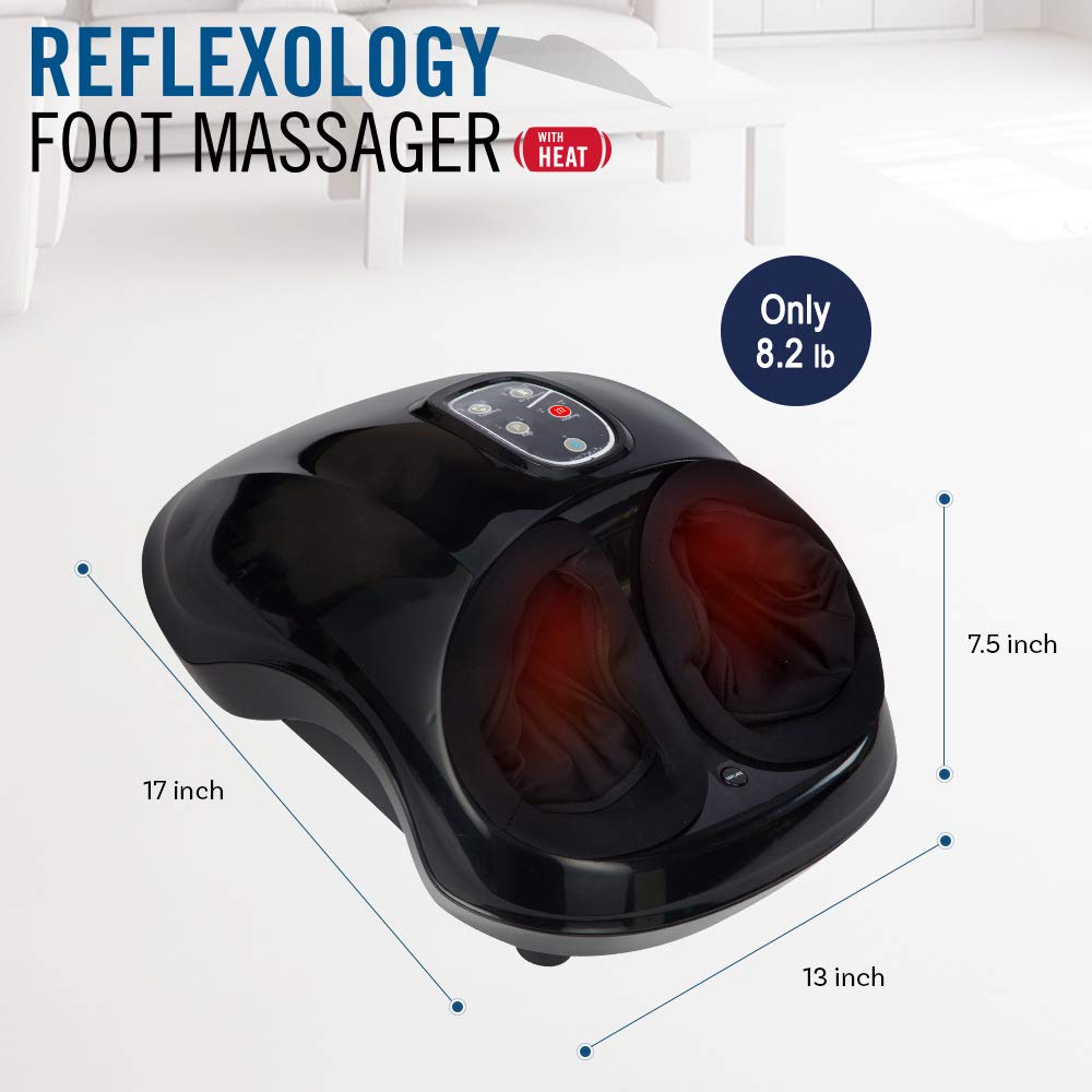 Daiwa Felicity Foot Massager Machine - Shiatsu Foot Massager with Heat and Kneading Motion Helps Relax and Rejuvenate Sore Feet - Can Relieve Pain Associated with Plantar Fasciitis and Neuropathy