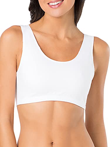 Fruit Of The Loom Womens Built Up Tank Style Sports Bra, White/White/White, 38 US