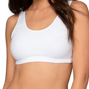 Fruit Of The Loom Womens Built Up Tank Style Sports Bra, White/White/White, 38 US