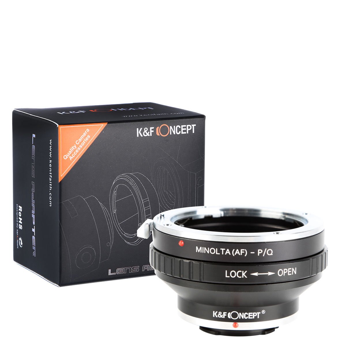 K&F Concept AF to E Mount Lens Adapter, Manual Lens Mount Adapter for Sony Alpha AF MA Lens to Pentax Q PQ P/Q Q-S1 Q10 Q7 Mount Camera