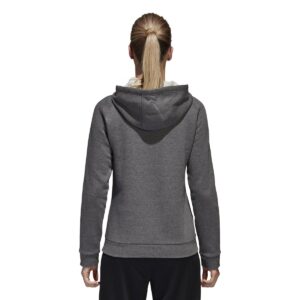 adidas Women's Core 18 Hoodie, Dark Grey Heather/Black, Small