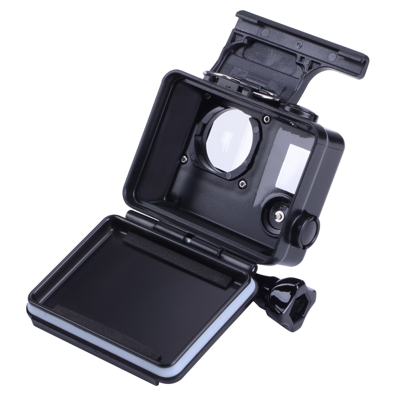 Suptig Replacement Waterproof Case Protective Black Housing Touch housing for GoPro Hero 4 Hero 3+ Hero3 Outside Sport Camera for Underwater Use Water Resistant up to 147ft (45m)