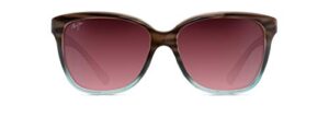 maui jim women's starfish polarized fashion sunglasses, sandstone with blue/maui rose®, medium