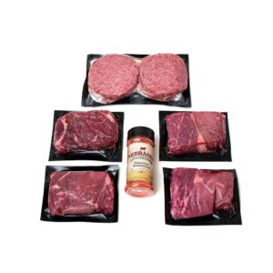 Aged Angus Top Sirloin and Ground Beef Patties by Nebraska Star Beef - All Natural Hand Cut and Trimmed and Includes Seasoning - Gourmet Package Delivered to Your Door