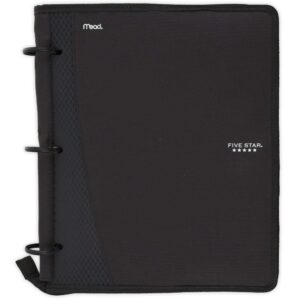 Five Star Flex Hybrid NoteBinder, 1 Inch Ring Binder, Notebook and Binder All-in-One, Black (73412)