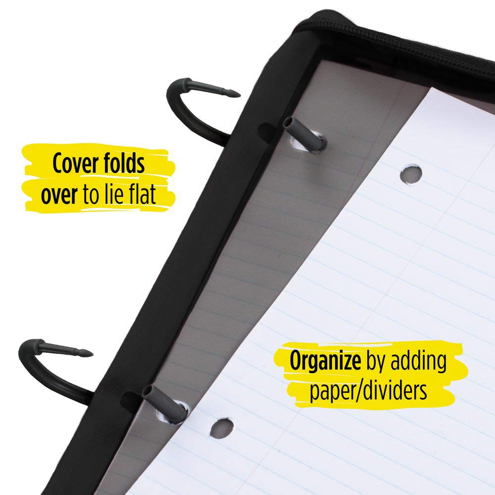 Five Star Flex Hybrid NoteBinder, 1 Inch Ring Binder, Notebook and Binder All-in-One, Black (73412)