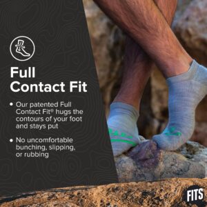 FITS Light Runner Sock for Men and Women, Merino Wool, Breathable, Lightweight, No Show Cushioned Running Sock, Light Grey, Small