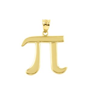 14k yellow gold mathematical pi symbol pendant