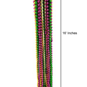 Dondor Metallic Beaded Necklaces, Mardi Gras Necklaces, Festive Necklace Multi Packs (72 Piece Pack)