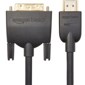 Amazon Basics HDMI-A to DVI (Male) Adapter Cable, Bi-Directional 1080P, Gold-Plated, 3 ft/0.9 m, Pack of 10, Black