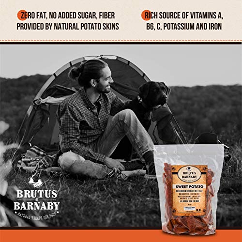 Sweet Potato Slices For Dogs - Single Ingredient Grain Free Dog Treats, Best High Anti-Oxidant Healthy 100% Natural Thick Cut Dried Sweet Potato Dog Treats With No Added Preservatives (2lb)